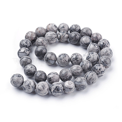 Natural Map Stone/Picasso Stone/Picasso Jasper Beads Strands&nbsp;X-G-G047-10mm