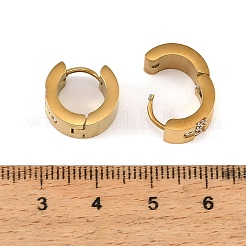 304ステンレススチール製キュービックジルコニアフープピアス（女性用）  ゴールドカラー  13.5x7mm&nbsp;SA-CBAF36C-02C-G