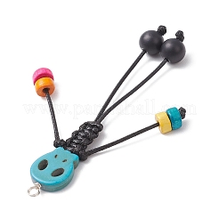 Dyed Synthetic Turquoise Skull Korean Waxed Polyester Cord Big Pendants&nbsp;PALLOY-TA00301