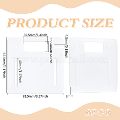 プラスチック製のカードホルダー  ホワイト  8.05x8.05x0.3cm&nbsp;AJEW-WH0473-36A