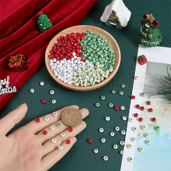 800 pcs 4 Colors Christmas Theme Wood Beads&nbsp;WOOD-SC0001-84
