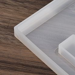 シリコンモールド  エポキシ樹脂工芸品作り  キャンドルホルダー  ホワイト  長方形  103x119x9.5mm&nbsp;LS-SIMO-S004-01C