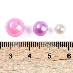 ABSプラスチックパール調ビーズ  ラウンド  ミックスカラー  ミディアム蘭  6~10x5~9mm  穴：1.8~2.5mm  約1351個/500g&nbsp;KY-G030-01D