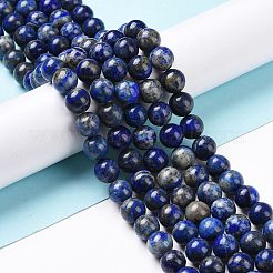 天然石ラピスラズリビーズ連売り  ラウンド  8mm  穴：1mm  約44~47個/連  15インチ（39cm）&nbsp;X-G-J396-8mm