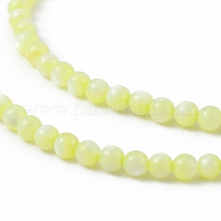 天然淡水シェルビーズ 125 個  染め  ラウンド  きいろ  3mm  穴：0.5mm&nbsp;SHEL-B002-01A