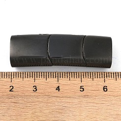 イオンプレーティング（IP）316外科用ステンレス鋼製マグネット留め具、接着端付き  長方形  ブラック  33x10x6mm  穴：8x4mm&nbsp;STAS-F269-04B-02