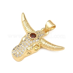 Brass Micro Pave Cubic Zirconia Pendants&nbsp;KK-F919-39A-G