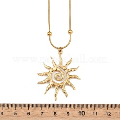304ステンレススチール製サンペンダントスネークボールチェーンネックレス（女性用）  ゴールドカラー  16.02インチ（40.7cm）&nbsp;NJEW-G179-02G
