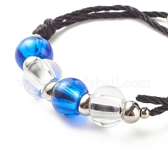 Glass Round Beaded Bracelet with Alloy Sea Turtle&nbsp;BJEW-JB07847