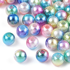 アクリルパール調ビーズ  ラウンド  カラフル  6mm  穴：1.5mm  約4800個/500g&nbsp;MACR-Q222-03-6mm