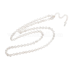 4MM Brass Textured Rolo Chain Necklaces for Men Women&nbsp;NJEW-L012-05S