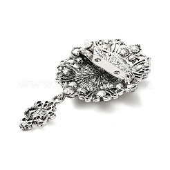 Retro Alloy Rhinestone Oval Brooch&nbsp;JEWB-B022-01AS-01