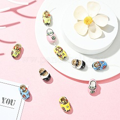 10個 5色ハンドメイドプリント磁器ビーズ  手描きの陶器ビーズ  靴  ミックスカラー  20x12x9.5mm  穴：2mm  2個/カラー&nbsp;PORC-CJ0001-33