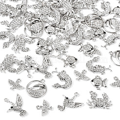 54Pcs 6 Styles Alloy Rhinestone Pendants&nbsp;FIND-TA0010-65P