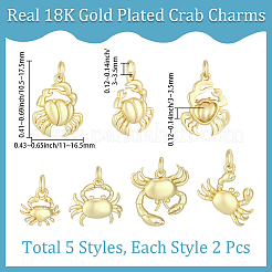 10Pcs 5 Styles Brass Pendants&nbsp;KK-BBC0028-06