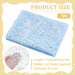 PE Plastic Star Moon Sequins Fabric&nbsp;DIY-WH0816-598C
