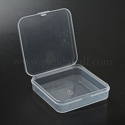 クリアプラスチックビーズ収納ケース  直方体の  透明  7.4x7.2x1.7cm  14個/セット&nbsp;CON-BC0004-49