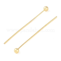 真鍮のボールヘッドピン  ジュエリー作りのための  18KGP本金メッキ  23.5~25x0.3mm  ヘッド：1.9mm&nbsp;KK-N254-49C-G