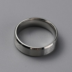 Matte Style 304 Stainless Steel Wide Band Finger Rings for Women Men&nbsp;RJEW-WH0009-14B-P