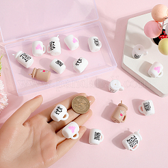 20Pcs 7 Styles Straw Cup with Word Food Grade Eco-Friendly Silicone Focal Beads&nbsp;SIL-SC0002-17