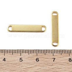 201 ステンレス鋼リンク/コネクター  オーバル  空白タグのスタンプ  18KGP本金メッキ  25x5x1mm  穴：3x2mm&nbsp;STAS-S158-04G