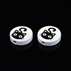 Halloween Printed Natural Wood Beads&nbsp;WOOD-T021-81