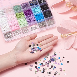 Mixed Stone & Glass Seed & Polymer Clay Beads DIY Jewelry Set Making Kit&nbsp;DIY-YW0004-73