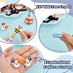 光るシリコンビーズ1セット  DIYの看護ネックレス用  ミックスカラー  暗闇で光るビーズ  クロス  29x22.5x6mm  穴：2mm&nbsp;SIL-SZ0002-94B