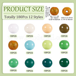 180Pcs 12 Styles Wood European Beads&nbsp;WOOD-TA0002-78