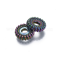 ラックメッキレインボーカラーアロイビーズ  カドミウムフリー＆ニッケルフリー＆鉛フリー  タイヤ  8x2mm  穴：1.2~2mm&nbsp;PALLOY-S180-353