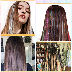 12個 12色レーザーペットヘアウィッグ  ヘアエクステンションアクセサリー  コスプレウィッグパーティーのお祝い用品  ミックスカラー  1200mm  1pc /カラー&nbsp;OHAR-SP0001-05A