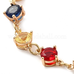 Colorful Glass Link Chain Bracelets&nbsp;BJEW-B075-07