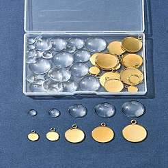 DIY Blank Dome 304 Stainless Steel Pendant Making Kits&nbsp;DIY-FS0008-36