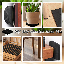 DIY自己接着フォームパッド  フォームクッション  スクウェア  ブラック  100x100x20mm&nbsp;AJEW-WH0596-224A