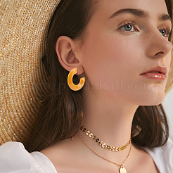 8 Pairs 8 Colors Acrylic Arch Stud Earrings&nbsp;EJEW-AN0003-38