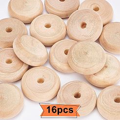 木製の車輪  DIY木製工芸品玩具アクセサリー  バリーウッド  48.5x16.5mm  穴：8.5mm&nbsp;WOOD-OC0001-51