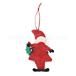 Christmas Santa Claus Handmade Polymer Clay Pendant Decorations&nbsp;HJEW-P017-01D