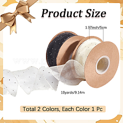 20 Yards 2 Colors Polyester Ribbon with Rhinestone&nbsp;OCOR-CY0001-36A