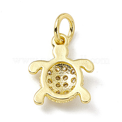 Brass Micro Pave Cubic Zirconia Charms&nbsp;ZIRC-F132-27G