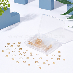 400個10サイズ304ステンレススチールオープン丸カン  DIYジュエリークラフトおよびキーホルダーアクセサリー用の金属コネクター  18KGP本金メッキ  40pcs /サイズ&nbsp;STAS-BC0001-10G