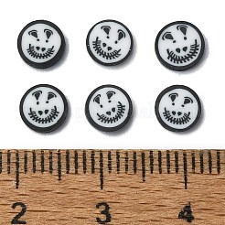 ハロウィーンをテーマにした手作りポリマー粘土のカボション  スカル  ブラック  7x1mm  約33333個/1000g&nbsp;CLAY-M005-15