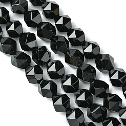 ナチュラルブラックオニキスビーズ連売り  スターカットラウンドビーズ  染め＆加熱  多面カット  10x9mm  穴：1mm  約40個/連  15.7インチ&nbsp;G-K066-13-10mm