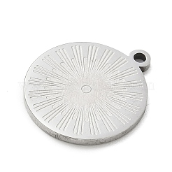 ステンレスペンダント201個  フラットラウンドのチャーム  ステンレス鋼色  太陽  24.5x21.5x2mm  穴：2mm&nbsp;SA-CBA3D3A-05P-18
