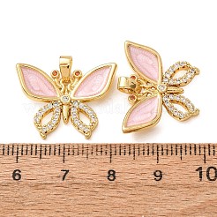 Brass Micro Pave Clear Cubic Zirconia Pendants&nbsp;CU-CBAC0A4-01G-B