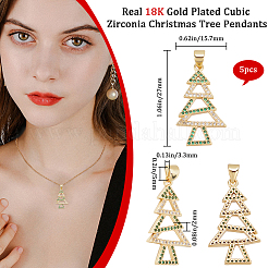 5Pcs Brass Micro Pave Cubic Zirconia Pendants&nbsp;ZIRC-BBC0002-88A