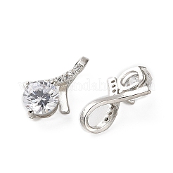 Brass Micro Pave Clear Cubic Zirconia Pendants&nbsp;KK-Z105-02P
