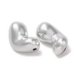 CCBプラスチックビーズ  ハート  プラチナ  13x23x12mm  穴：2mm&nbsp;CCB-B003-29P