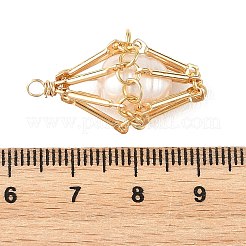 Natural Cultured Freshwater Pearl with Brass Pendants&nbsp;PALLOY-JF05975-01