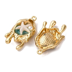 Light Gold Tone Alloy Enamel Pendants&nbsp;ENAM-B028-28KCG