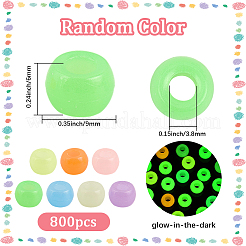 800Pcs Luminous Acrylic Beads&nbsp;OACR-SP0001-57